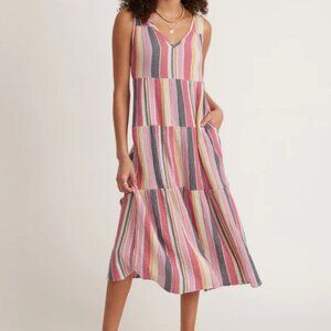 Marine Layer Corinne Maxi Dress in Multi Stripe Size Small NEW NWT